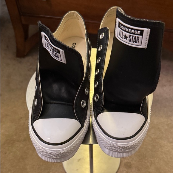 Pre-owned Converse Black leather/ and White sole Women's Sneakers - Picture 9 of 16